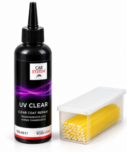 Kit Carsystem UV Clear trasparente 100 ml con 100 micropunte per ritocchi carrozzeria