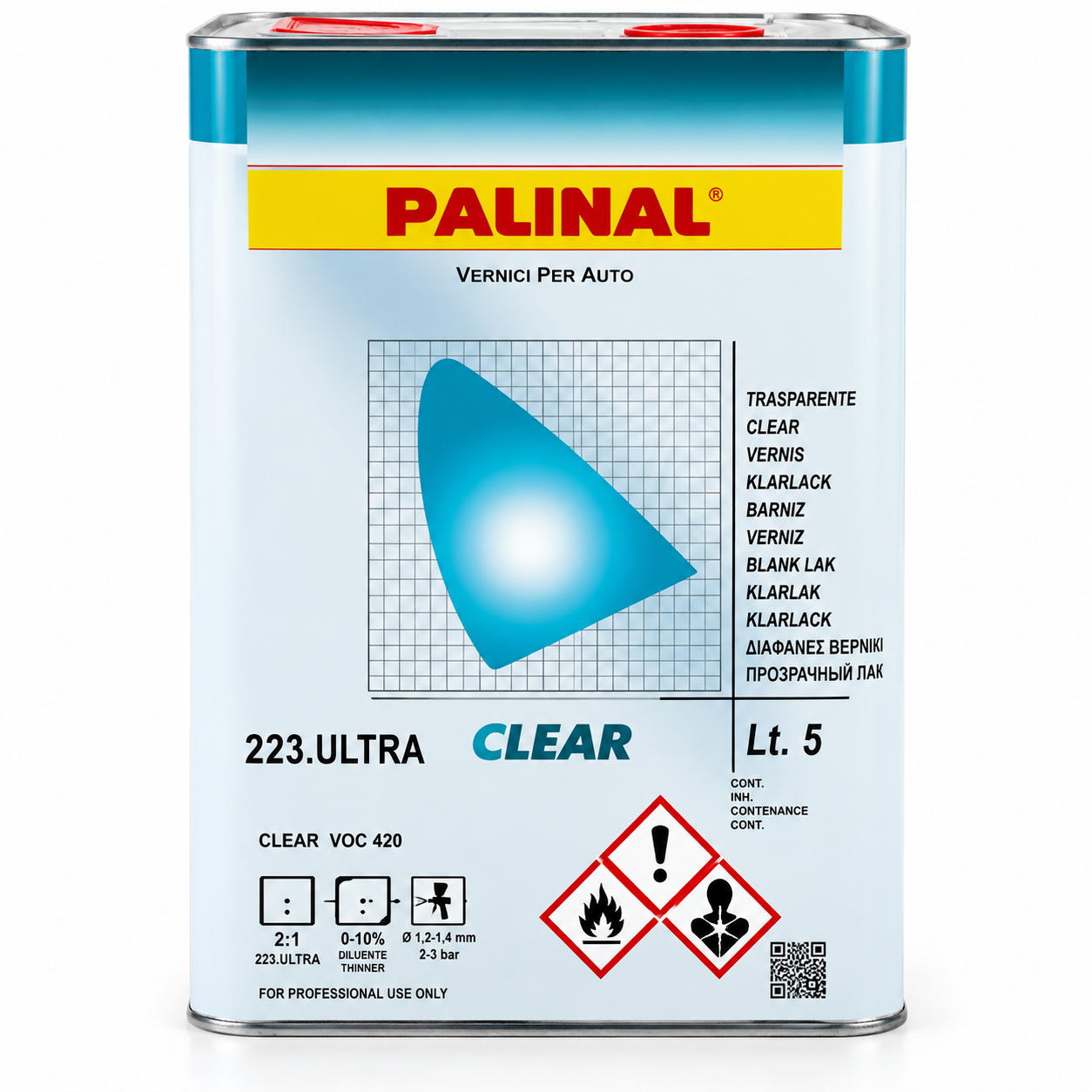 Palinal 223.ULTRA5 trasparente ultra rapido 2K da 5 litri per carrozzeria