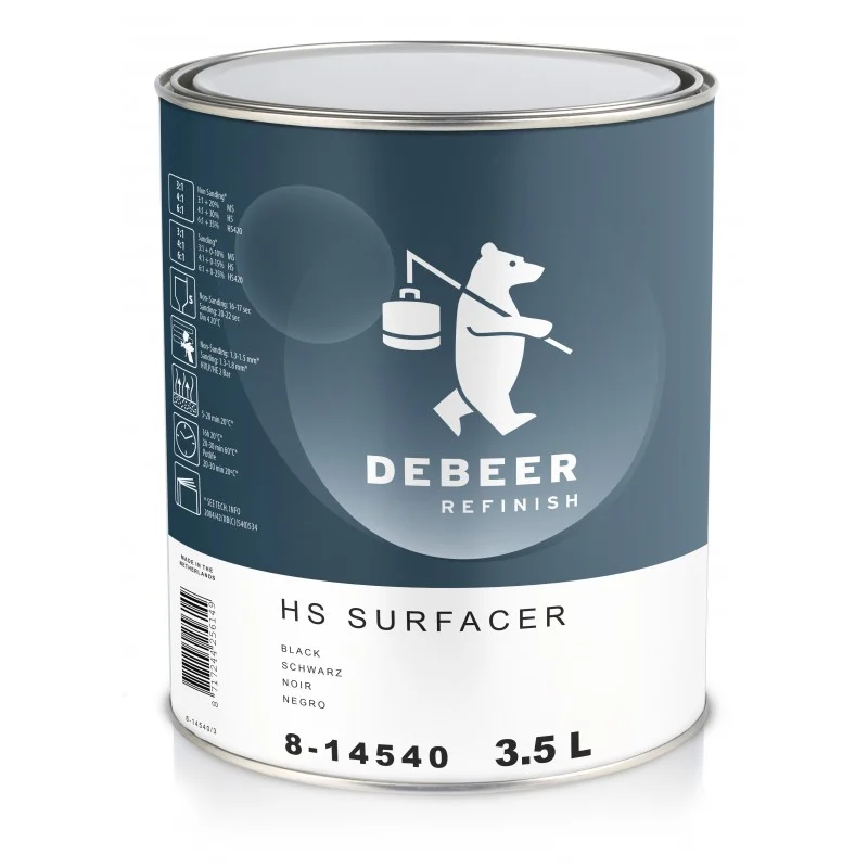 DEBEER | 8-14540 HS Fondo riempitivo 2K Nero | 3,5 Lt.
